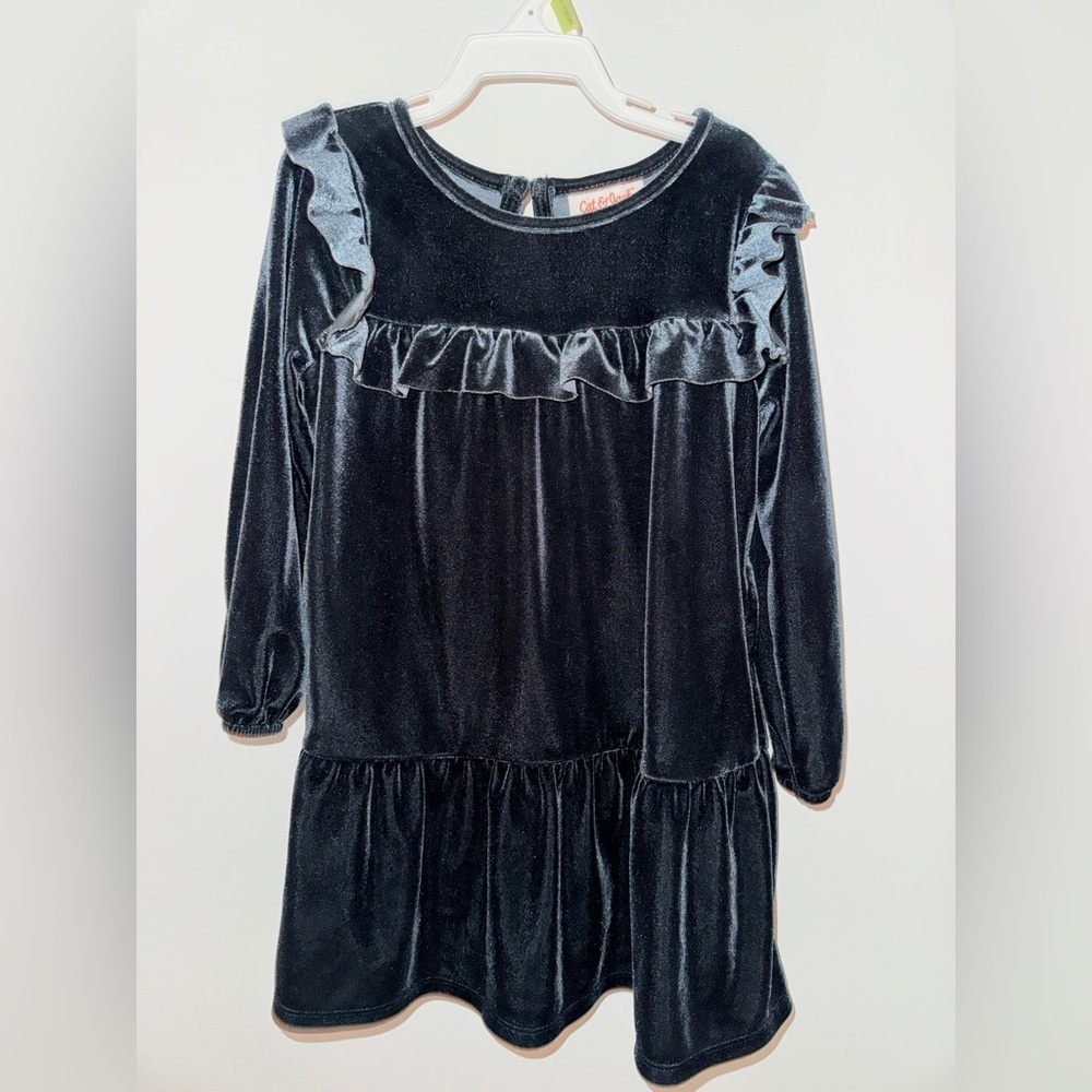 Cat & Jack Black Velvet Dress - Picture 1 of 4